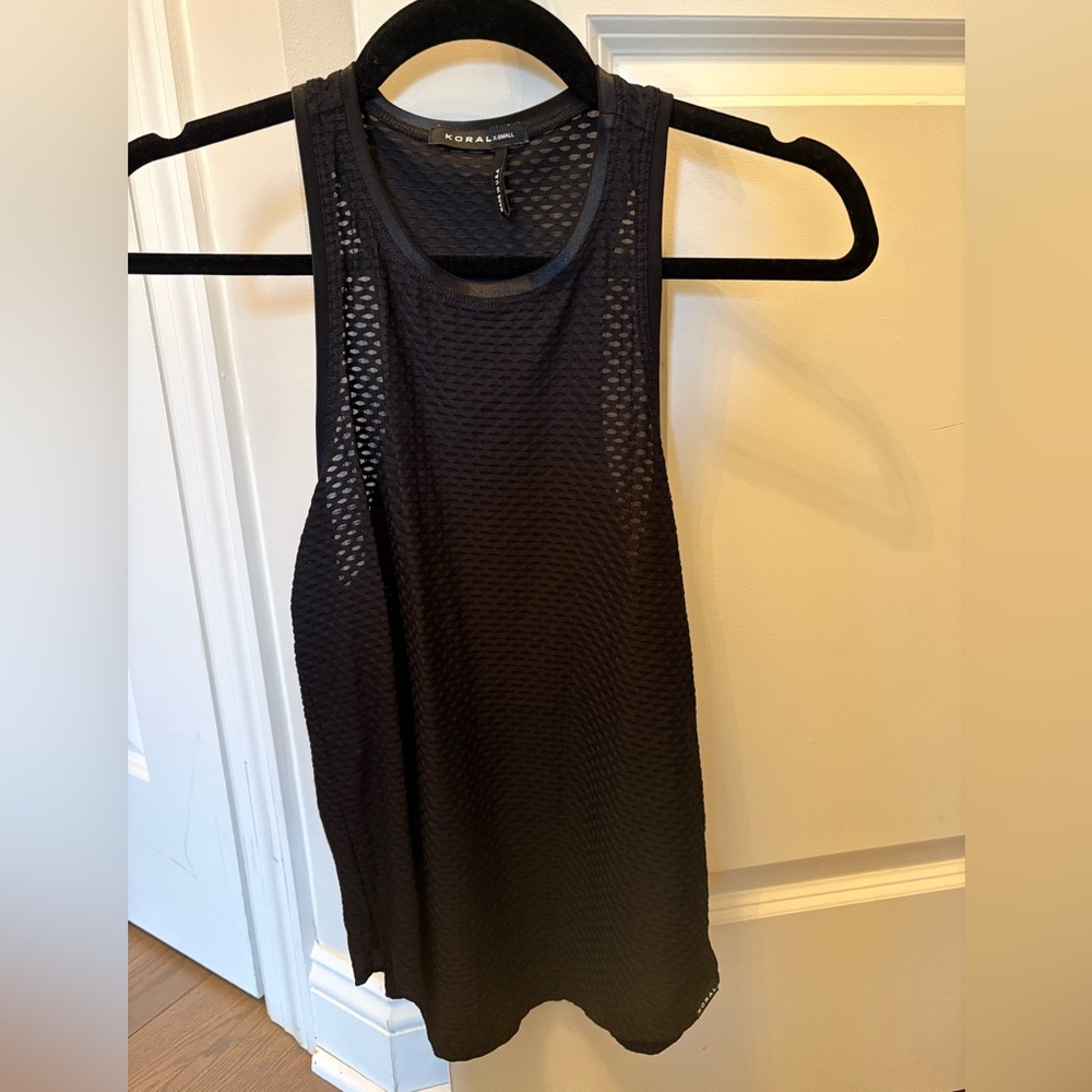Koral Black Mesh Racerback Tank